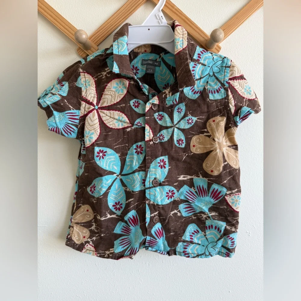 Baby Gap Tropical Linen Blend Shirt